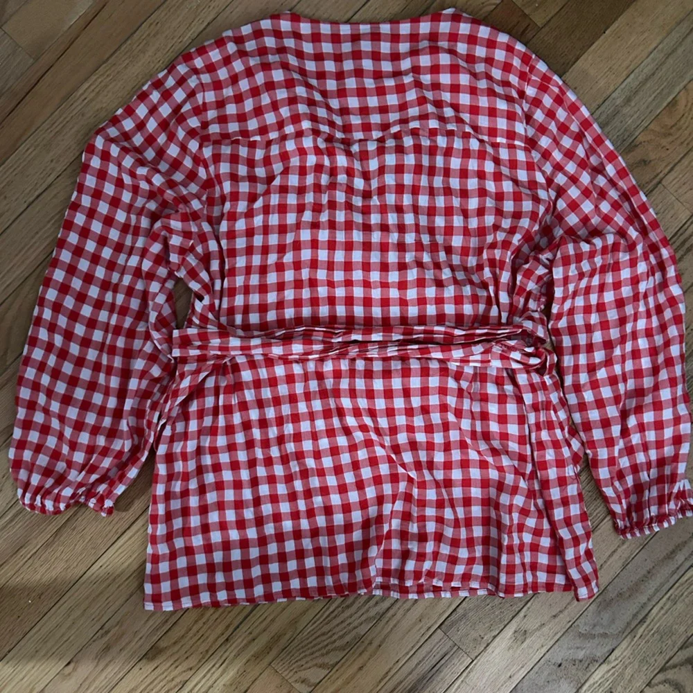 Lane Bryant Gingham Long Sleeve Wrap Top Size 18/20 - Picture 4 of 6